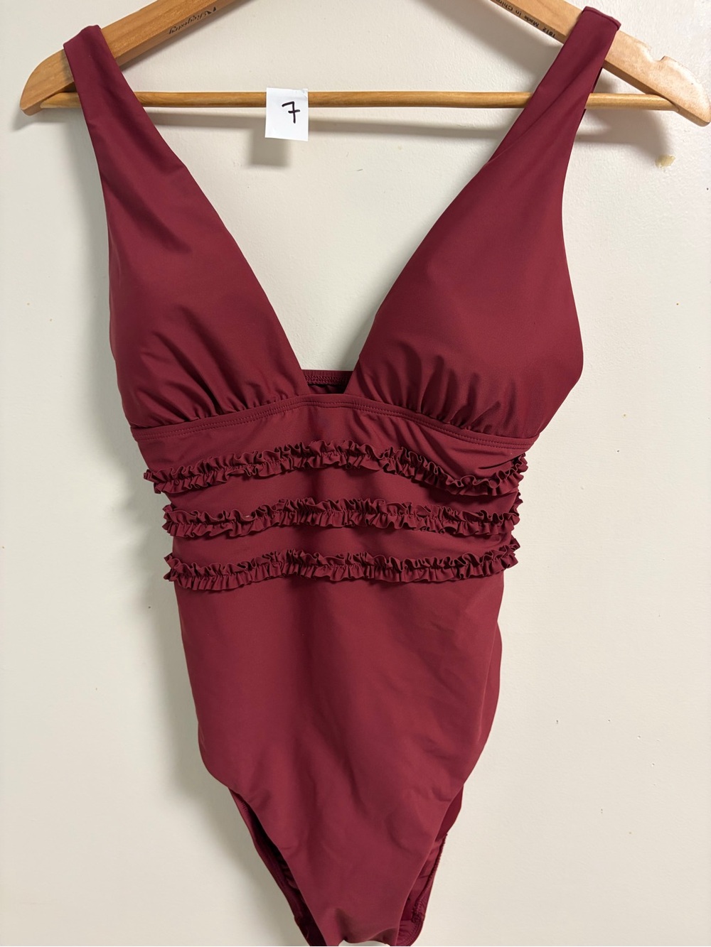 Mimi Flamingo Deep Wine One-Piece Swimsuit size medium